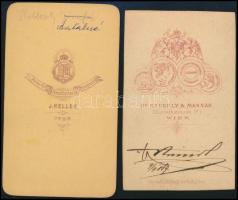cca 1865 2 db vizitkártya fotó Heller József, Székely & Massak