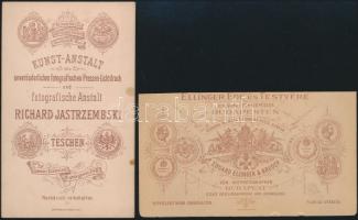 cca 1865 2 db vizitkártya fotó Ellinger, Jastrzembski