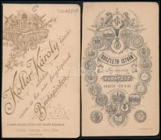 cca 1890 2 db vizitkártya fotó Koller, Goszleth