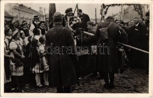 1938 Galánta, Galanta; bevonulás, Országzászló avatás / entry of the Hungarian troops, Hungarian Flag inauguration