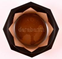 Moser tál, formába öntött, jelzés nélkül, nagyon apró csorbákkal, d:15 cm