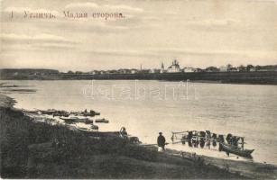 Uglich, Volga riverbank, women washing clothes in the river