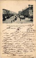 1897 (Vorläufer!) Sankt-Peterburg, Saint Petersburg, St. Petersbourg; Perspective de Nevsky, Gostini Dvor / Nevsky Prospect (Prospekt), Gostiny Dvor (shopping arcade), horse-drawn tram (EK)