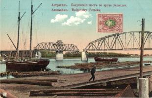 Astrakhan, Astrachan; Boldinsky Brücke / Boldin bridge during wiring