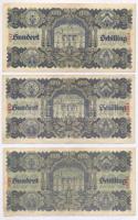 Ausztria 1945. 100Sch (3x) T:III
Austria 1945. 100 Schilling (3x) C:F 
Krause 118