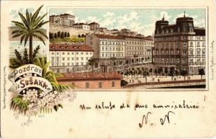 1898 (Vorläufer!) Fiume, Rijeka; Susak. Josipa Radici floral, litho (EK)