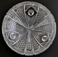 Ólomkristály bonbonier, és bonbonier tetővel, valamint váza, csiszoltak, csorbákkal, 8x15 cm, 9x13x6...