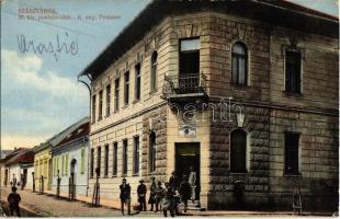 1916 Szászváros, Broos, Orastie; M. kir. posta és távirda hivatal, Posta takarékpénztár közvetítő hivatala / post and telegraph office, savings banks agency