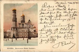 1913 Moscow, Moskau, Moscou; Clocher Ivan Veliky / Kolokolnya Ivana Velikogo / Kremlin, Ivan the Great Bell Tower in winter (EK)