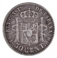 Spanyolország 1881MS-M 50c "XII Alfonz" T:2,2-
Spain 1881MS-M 50 Centimos "Alfonso X...
