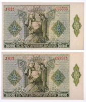 1940. 2P (2x) sorszámkövetők "J613 093333 - J613 093334" T:I,I- / Hungary 1940. 2 Pengő (2...