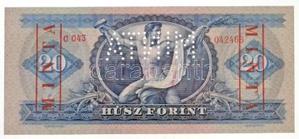 1960. 20Ft "C 043 - 042208" sorozat és sorszámmal, piros "MINTA" felülnyomással ...