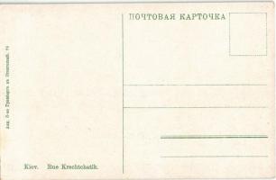 Kiev, Kiew, Kyiv; Rue Krechtchatik / Khreschatyk street, tram, shops, Russian flags