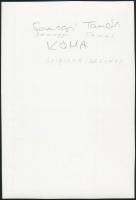 cca 1981 Somogyi Tamás: Kóma, feliratozott, vintage fotóművészeti alkotás, a magyar fotográfia avant...