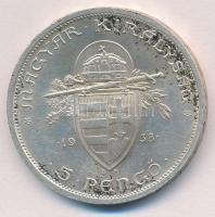 1938. 5P Ag "Szent István" T:1-, 2 patina
Adamo P8.1