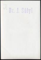 cca 1968 Dr. Sólyi József (?-?) hagyatékából 2 db vintage fotóművészeti alkotás, az egyik pecséttel ...