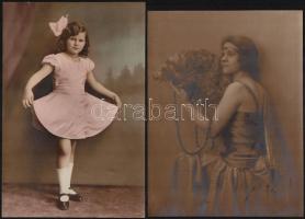 cca 1910 és 1943 között készült 13 db vintage fotó, különféle témákról, egy része jelzett és/vagy datált, 9x12 cm és 18x24 cm között
