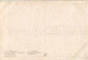 Samostatnost (Jirí z Podebrad) / Independence. Czech Art Nouveau postcard s: A.M. Mucha