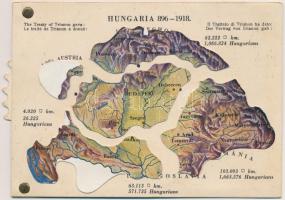 Hungaria 896-1918 - mechanikus térképes irredenta lap / Map of Hungary, Irredenta mechanical postcar...