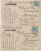 A hét napjai - 7 darabos teljes romantikus képeslapsorozat, jó állapotban 1906-ból / Days of the Wee...