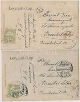 A hét napjai - 7 darabos teljes romantikus képeslapsorozat, jó állapotban 1906-ból / Days of the Wee...