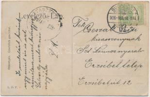 A hét napjai - 7 darabos teljes romantikus képeslapsorozat, jó állapotban 1906-ból / Days of the Wee...