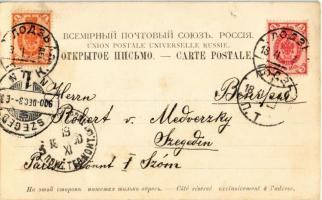 1900 Lodz, Ulica Piotrowska róg Zielonej / Piotrkowska street and corner of Zielona street, tram, sh...