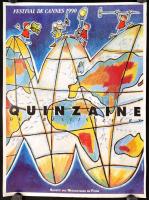 1990 Vegyes plakát tétel, 5 db, közte 43. Cannes-i Nemzetközi Filmfesztivál plakátjai, változó állapotban, foltosak, gyűrődésnyomokkal, az egyik szakadt, 55x43 cm és 80x60 cm közötti méretben