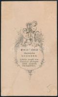 cca 1864 Eger, Mihály József egri műtermében heverésző hölgy, szivarral a kezében, vizitkártya méret...