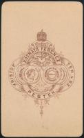cca 1868 Pest, Kozmata Ferenc pesti műtermében készült, vizitkártya méretű fénykép, 10,5x6,5 cm