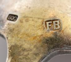 Ezüst (Ag.) kanál készlet ( 6db), jelzett, h: 21 cm (6×), nettó:405 g