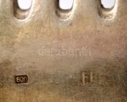 Ezüst (Ag.) villa készlet ( 6db), jelzett, h: 21 cm (6×), nettó:402 g