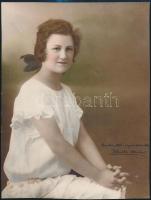 cca 1924 Színezett fényképek, 2 db vintage privát fotó, 22x16,5 cm