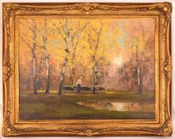 Kézdi Kovács László (1864-1942): Pásztorlány. Olaj, vászon, jelzett, keretben, 60×80 cm