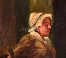 Kovách jelzéssel: Olvasó asszony. Olaj, karton, keretben, 60×53 cm