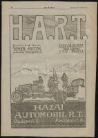 1915 H.A.R.T. Haza Automobil Rt./Szénássy Béla, nagyméretű újságreklám, 39x27 cm