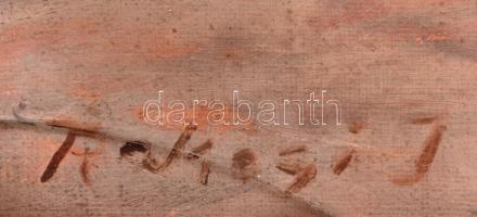 Rákosi Uitz János (1887-?):  Szent László-templom. (Béke tér). Olaj, vászon, jelzett, törött üvegeze...