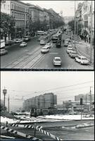 cca 1985 Budapesti villamosok, 11 db vintage fotó, többsége datált, 9x14 cm és 13x18 cm között +  	c...