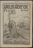 1915 Rigler József Ede Adria Levélpapír/Rein Nándor, nagyméretű újságreklám, 39x27 cm