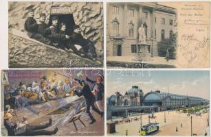 76 db RÉGI német városképes lap, érdekesebb darabokkal / 76 pre-1945 German town-view postcards with...