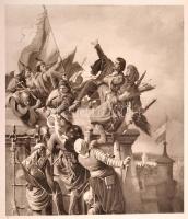 cca 1900 Vegyes különféle nagyméretű illusztrációkat tartalmazó tétel, 25 db, nyomatok, változó, néh...