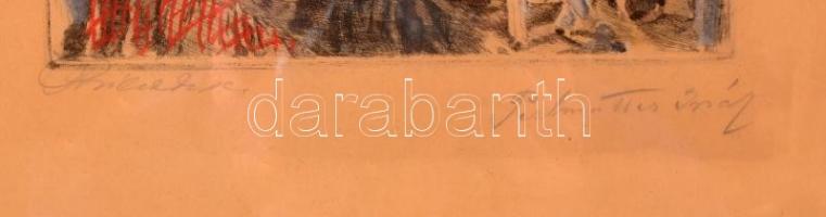 Perlmutter Izsák (1866-1932)-Prihoda István (1891-1956): Kislány játékaival. Színezett rézkarc, papí...