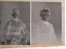 cca 1930-as évek, Eger, a Foto-GRÁF műterem hagyatékából 16 db - katonai témájú - üveglemez negatív,...