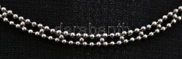 Ezüst(Ag) fantáziamintás nyaklánc, jelzett, h: 45 cm, nettó: 7,23 g