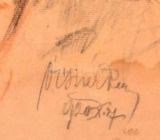 Ócsvár Rezső (1877-1968): Férfi portré. Pasztell, foltos karton, jelzett, keretben, 44×30 cm