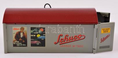 Schuco Garage fém játék, kulccsal, leírással, működik, 16x8x8 cm