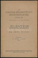1942 Magyar Pénzintézeti Sportegyletek Ligája igazgató tanácsának jelentése az 1941. évről. Összeállította: Dr. Buday József. Bp.,1942, Kalász Rt.-ny., 56 p.