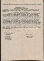 1947 Rajk László belügyminiszer rendeletének korabeli másolata, melyben a Magyar Függetlenségi Párt ...