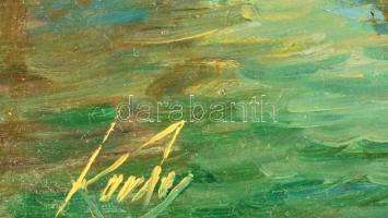 Kovács József (1948-): Velence. Olaj, farost, jelzett, keretben, 30×40 cm