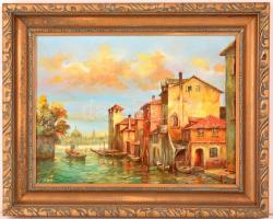Kovács József (1948-): Velence. Olaj, farost, jelzett, keretben, 30×40 cm